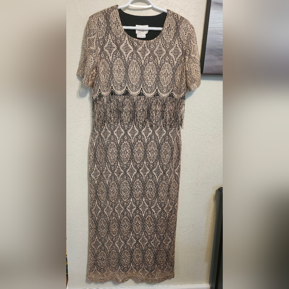 TRADITION Vintage Elegant Lace Fringe Dress Flapper 20's Vibes